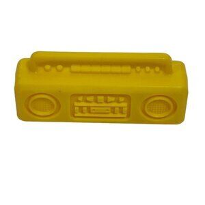 Fashion Doll Yellow Boom Box Radio Dollhouse Furniture Vintage Retro
